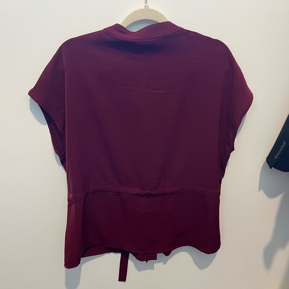 Womens Red Button Down Chiffon Blouse Size Large - Picture 3 of 6